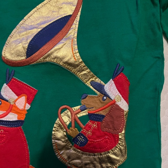 Boden Green Long Sleeve Kids Tee with Animal Parade - Picture 4 of 5